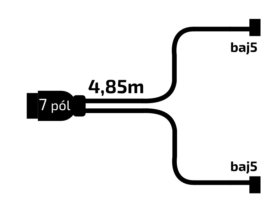 Kabeláž  4,85 m/7-pól. zástrčka, bez předních vývodů, baj5, VAPP
